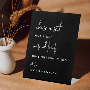 Pick a Seat Black Wedding Seating Chart Sign