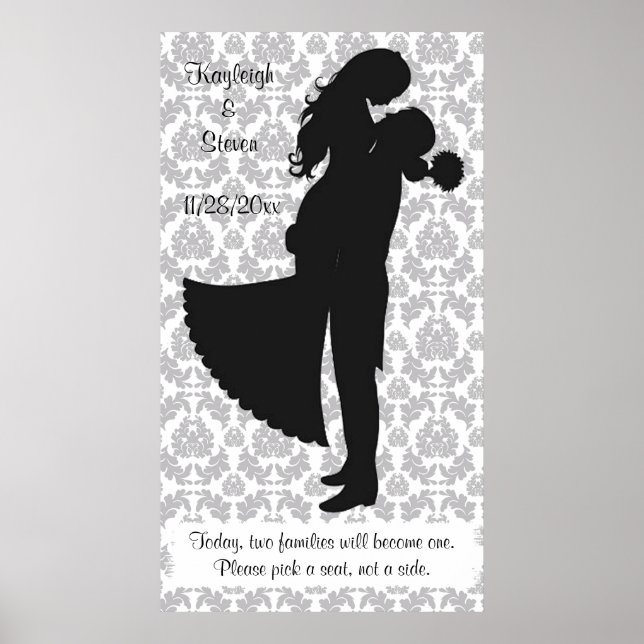 Pick a seat, not a side Wedding Seating Poster (Front)