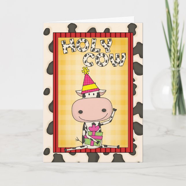 Pick an Age Birthday Cow Card (Front)