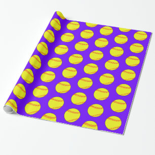 Pick Any Colour Fastpitch Softball Player Party Wrapping Paper