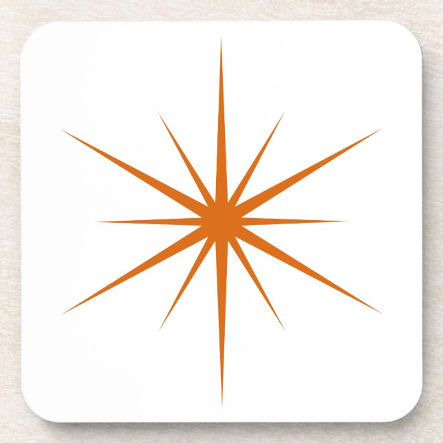 Pick Any Colour Mid Century Modern Atomic Starburs Coaster (Front)