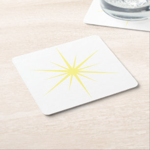 Pick Any Colour Mid Century Modern Atomic Starburs Square Paper Coaster