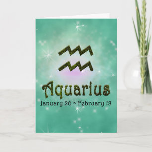 Pick Colour Aquarius Zodiac Astrological Sign Card