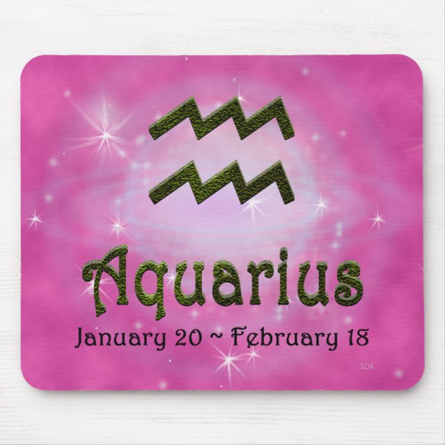 Pick Colour Aquarius Zodiac Astrological Sign Mouse Pad (Front)