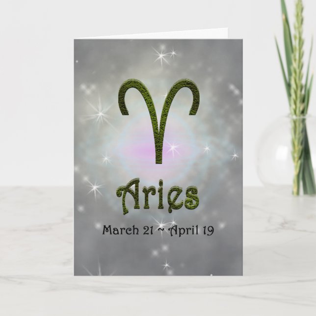 Pick Colour Aries Zodiac Astrological Sign Card (Front)