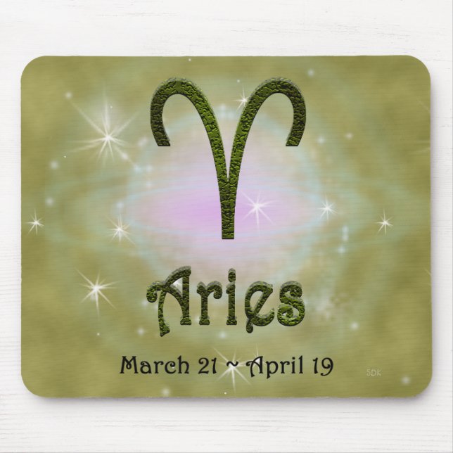 Pick Colour Aries Zodiac Astrological Sign Mouse Pad (Front)