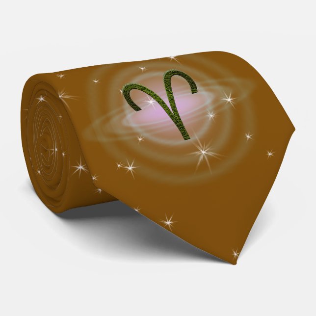 Pick Colour Aries Zodiac Astrological Sign Tie (Rolled)