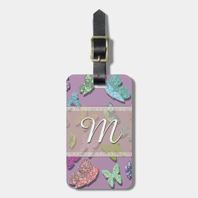 Pick Colour Butterflies Surreal & Fluttering Luggage Tag (Front Vertical)