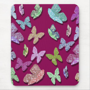Pick Colour Butterflies Surreal & Fluttering Mouse Pad