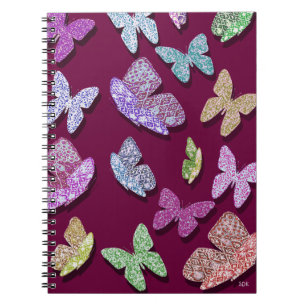 Pick Colour Butterflies Surreal & Fluttering Spiral Notebook
