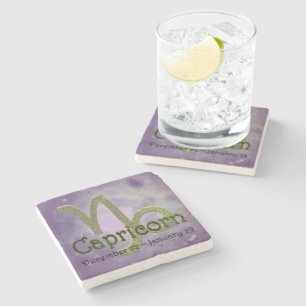 Pick Colour Capricorn Zodiac Astrological Sign Stone Coaster