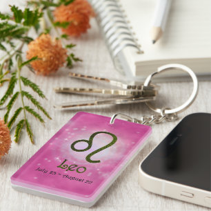 Pick Colour Leo Zodiac Astrological Sign Key Ring