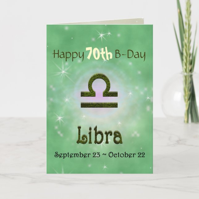 Pick Colour Libra Zodiac Astrological Sign Card (Front)