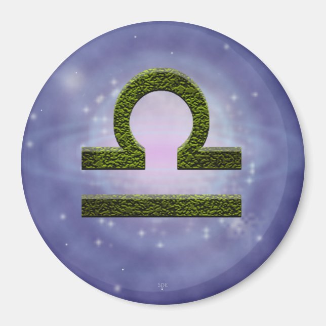 Pick Colour Libra Zodiac Astrological Sign Magnet (Front)