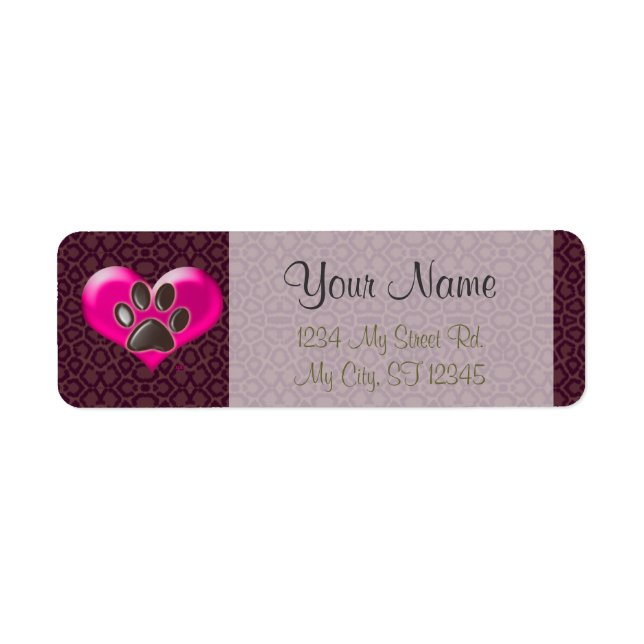 Pick Colour Paw on Heart (Front)