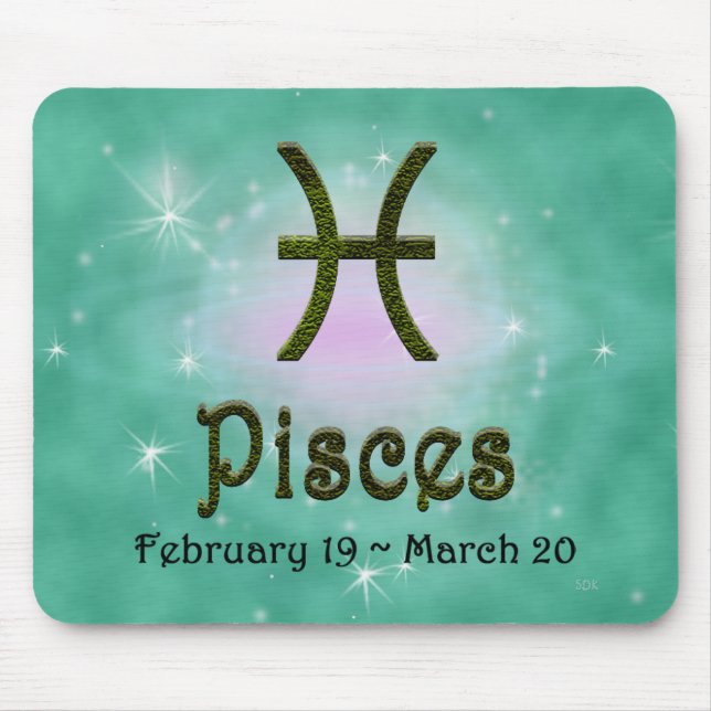 Pick Colour Pisces Zodiac Astrological Sign Mouse Pad (Front)