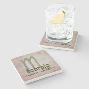 Pick Colour Scorpio Zodiac Astrological Sign Stone Coaster