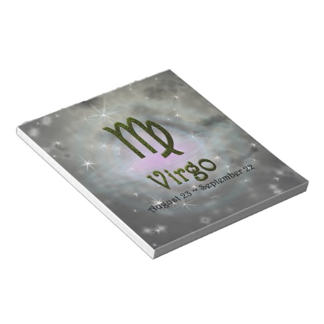 Pick Colour Virgo Zodiac Astrological Sign Notepad (Angled)