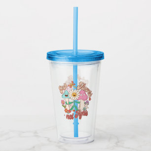 Pick Flowers, Not Fights   Mushroom & Floral Acrylic Tumbler