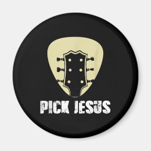 Pick Jesus Religious Musician Gift Idea Guitar Magnet