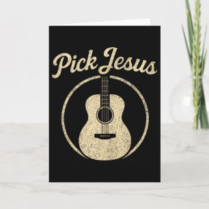 Pick Jesus - Vintage Christian Guitar Worship Tank Card