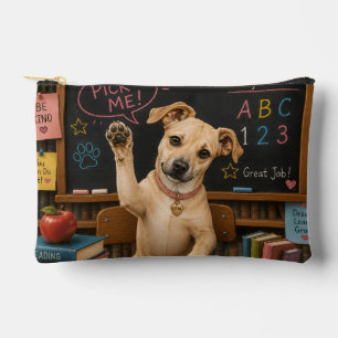 Pick Me! Cute School Dog Raising Paw Accessory Pouch