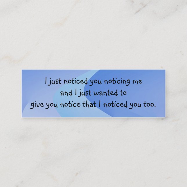 Pick Up Line Introduction Card (Front)