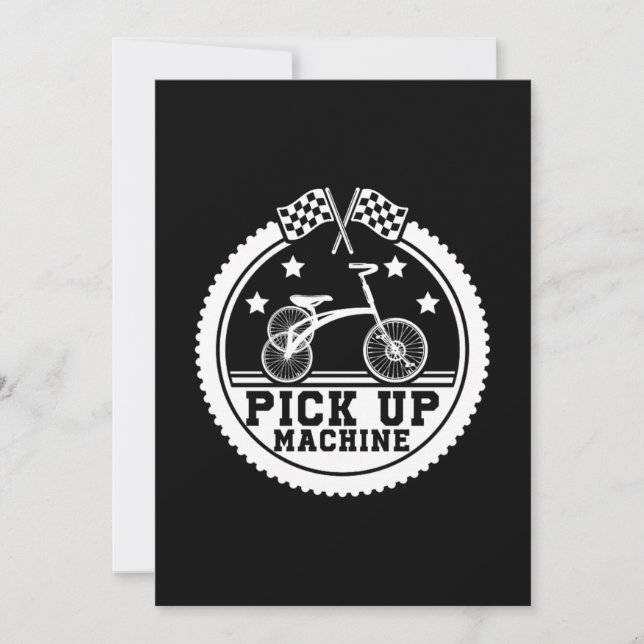 Pick Up Machine Tricycle Triker Trike Wheels Gift Invitation (Front)