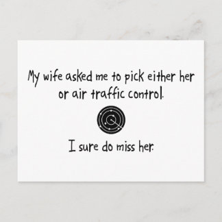 Pick Wife or Air Traffic Control Postcard