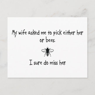 Pick Wife or Bees Postcard