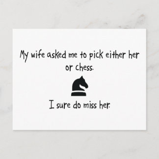 Pick Wife or Chess Postcard