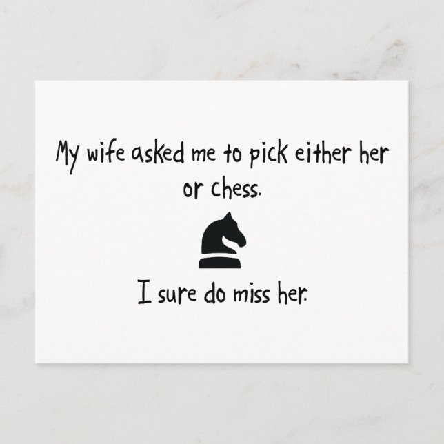 Pick Wife or Chess Postcard (Front)