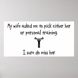 Pick Wife or Personal Training Poster