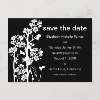PICK-YOUR-COLOR Japanese Floral Save the Date Announcement Postcard