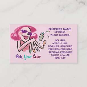 Pick Your Colour Nail Salon Business Card