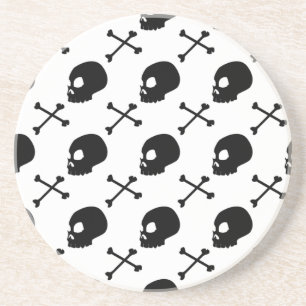 Pick Your Colour Skulls and Cross Bones Pattern Coaster