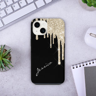 Pick Your Colour Star Sparkle Silver Glitter Drips Case-Mate iPhone 14 Case
