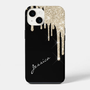 Pick Your Colour Star Sparkle Silver Glitter Drips iPhone 14 Case