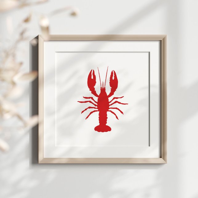 Pick Your Lobster Colour Silhouette Shape Poster (Create your own modern minimalist lobster poster.)