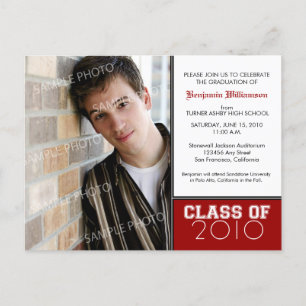 Pick-Your-Own-Colour (for dark colours) Graduation Invitation Postcard