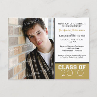 Pick-Your-Own-Colour (for dark colours) Graduation Invitation Postcard