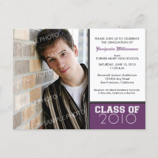 Pick-Your-Own-Colour (for dark colours) Graduation Invitation Postcard