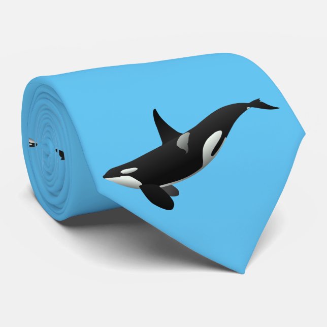 Pick Your Own Custom Colour Orca Killer Whale Tie (Rolled)