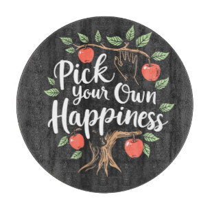 Pick Your Own Happiness Apple Picking Season Fall Cutting Board