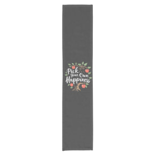 Pick Your Own Happiness Apple Picking Season Fall Short Table Runner