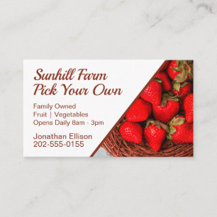 Pick Your Own Strawberry Farm Business Card