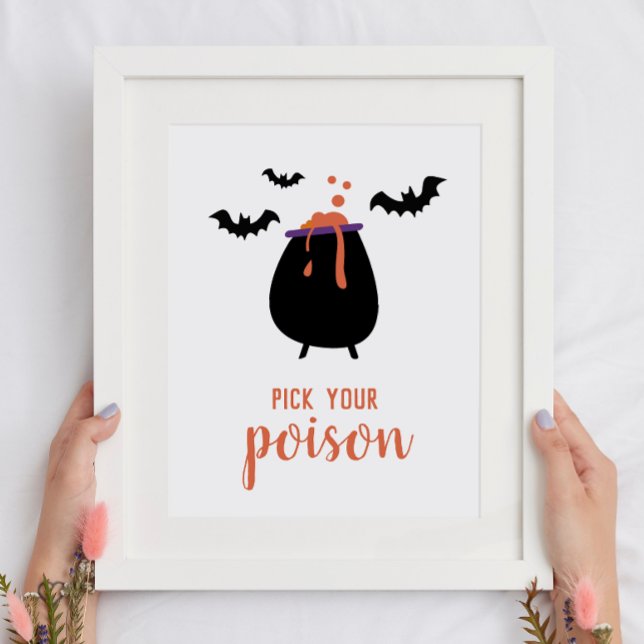 Pick your poison. Cute Halloween party drinks Poster (Creator Uploaded)