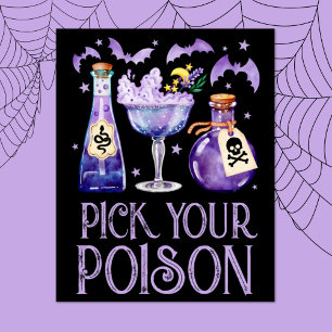 Pick Your Poison Halloween Cocktail Drinks Poster