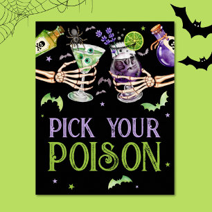 Pick Your Poison Halloween Drinks Favour Poster