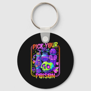 Pick Your Poison Happy Halloween Day Party Spooky Key Ring